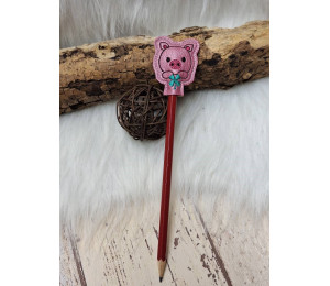 Stickdatei - ITH Stifteaufsatz Schwein Klee